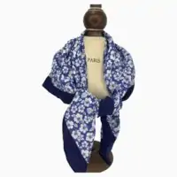 مینی اسکارف گل آبی