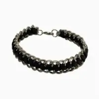 دستبند مردانه استیل و چرم