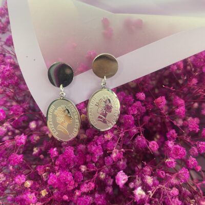 گوشواره سکه ایی بیضی