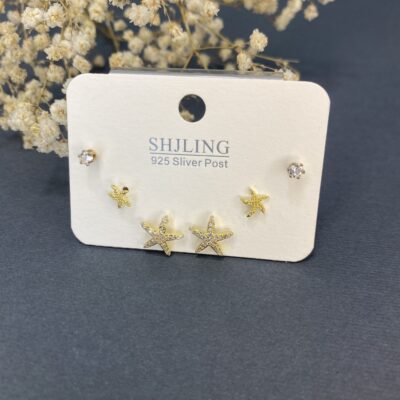 گوشواره سه جفتی ستاره دریایی