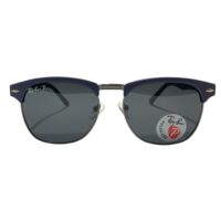 عینک آفتابی ریبن با فریم کلاب مستر (Clubmaster) رنگ آبی با عدسی دودی پلاریزه