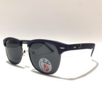 عینک آفتابی ریبن با فریم کلاب مستر (Clubmaster) رنگ آبی با عدسی دودی پلاریزه