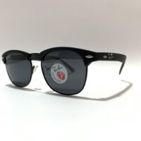 عینک آفتابی ریبن با فریم کلاب مستر (Clubmaster) رنگ مشکی با عدسی دودی پلاریزه