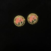 گوشواره میخی زنانه مدل کلاسیک گل میناکاری کد 00976